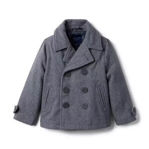Janie and Jack Charcoal Grey Wool Pea Coat